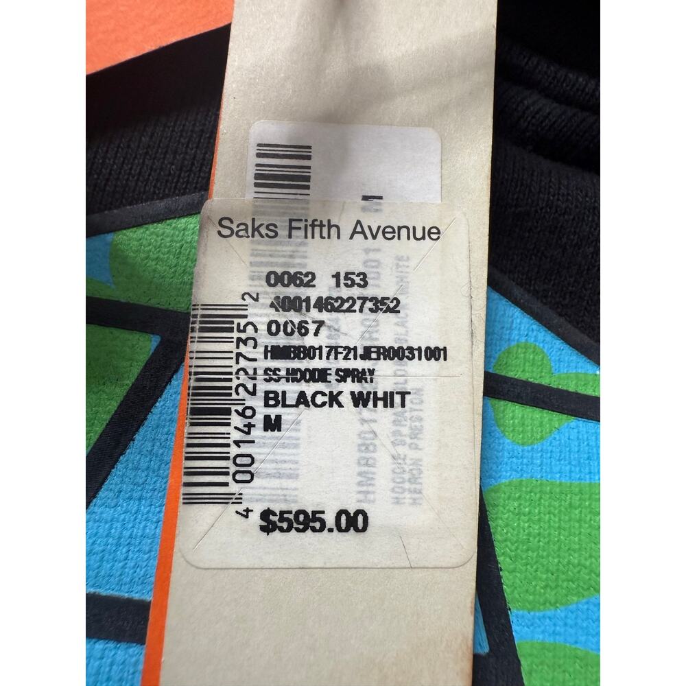 Heron Preston HP Black Spray Globe Hoodie Mens Size M Retail $595 - Picture 10 of 13